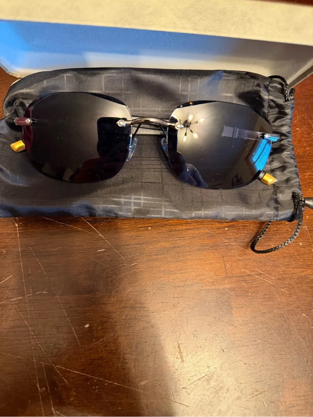 Men's Rimless Black Sunglasses - Stylish Polarized Shades